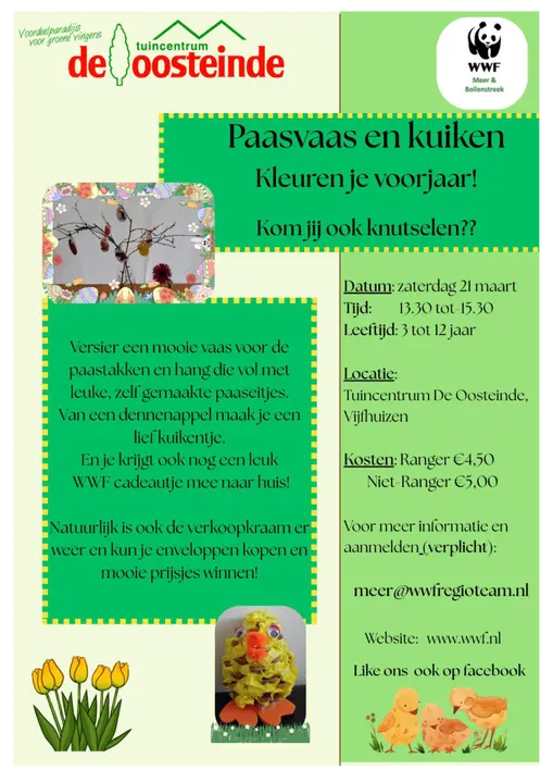 Paasvaas en kuiken knutselen met het WWF regioteam