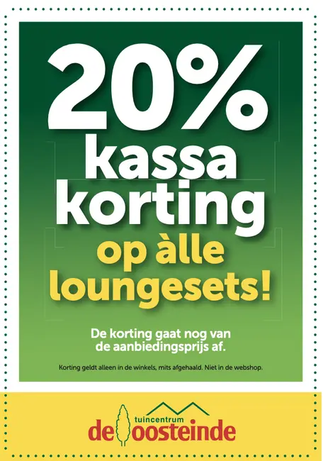 20% korting op loungesets